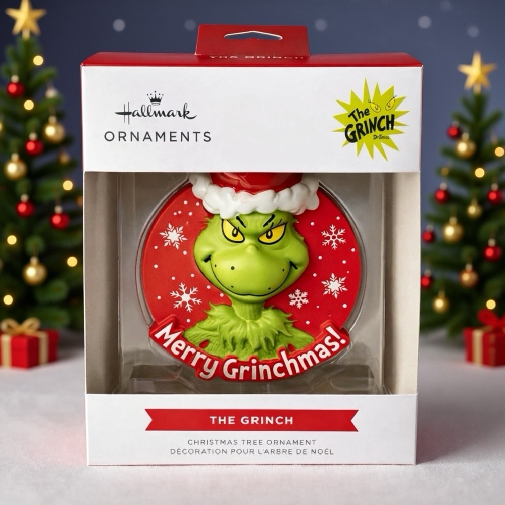 Hallmark The Grinch Ornament Figure “Merry Grinchmas” 2022 – New in Box